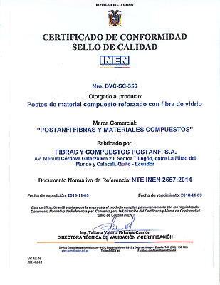 Postanfi  - Certificado de Calidad