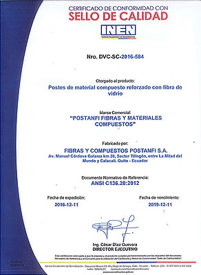 Postanfi  - Certificado de Calidad