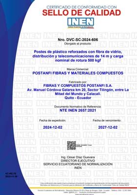 Postanfi  - Certificado de Calidad