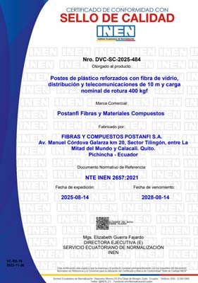 Postanfi  - Certificado de Calidad